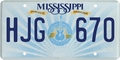 MS license plate HJG670