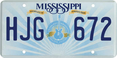 MS license plate HJG672