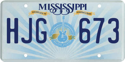 MS license plate HJG673