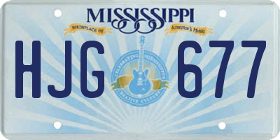 MS license plate HJG677