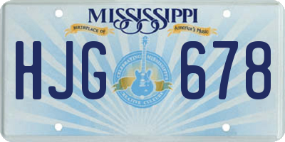MS license plate HJG678
