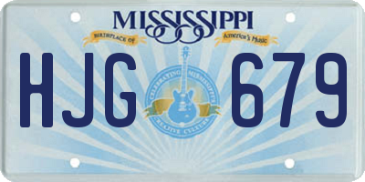 MS license plate HJG679