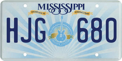 MS license plate HJG680