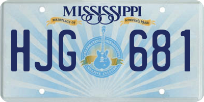 MS license plate HJG681
