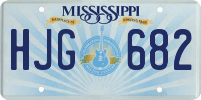 MS license plate HJG682
