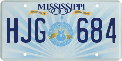 MS license plate HJG684