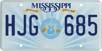 MS license plate HJG685