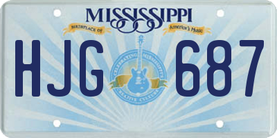 MS license plate HJG687