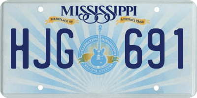 MS license plate HJG691