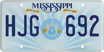 MS license plate HJG692