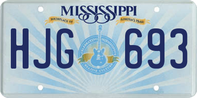 MS license plate HJG693