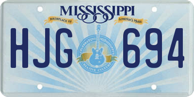 MS license plate HJG694