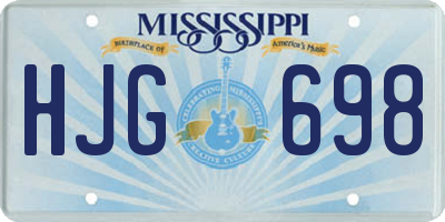 MS license plate HJG698