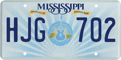 MS license plate HJG702