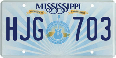 MS license plate HJG703