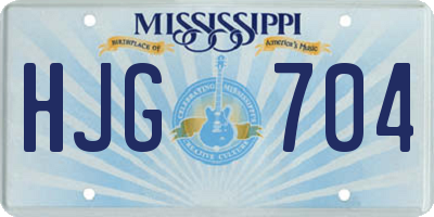 MS license plate HJG704
