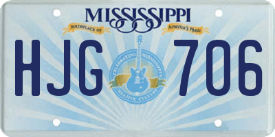 MS license plate HJG706