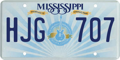 MS license plate HJG707