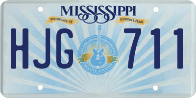 MS license plate HJG711