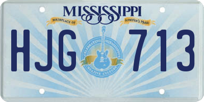 MS license plate HJG713