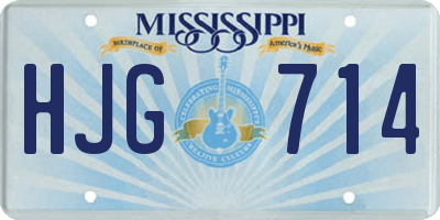 MS license plate HJG714