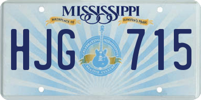 MS license plate HJG715
