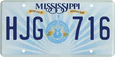 MS license plate HJG716
