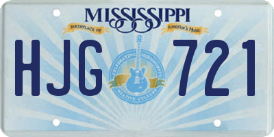 MS license plate HJG721