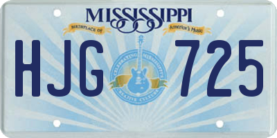 MS license plate HJG725