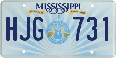 MS license plate HJG731