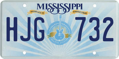 MS license plate HJG732