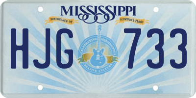 MS license plate HJG733