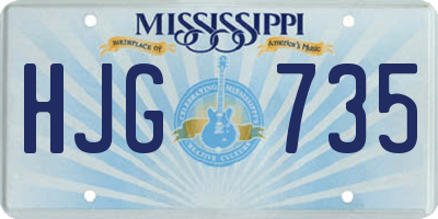 MS license plate HJG735