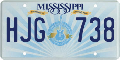 MS license plate HJG738