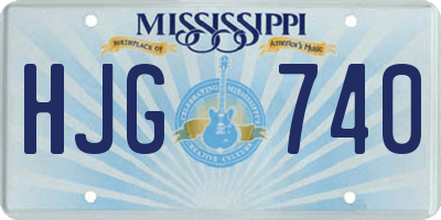 MS license plate HJG740
