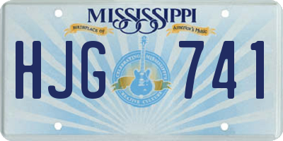 MS license plate HJG741
