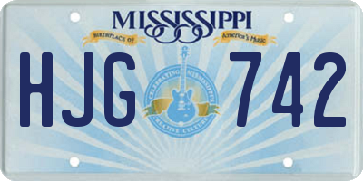 MS license plate HJG742