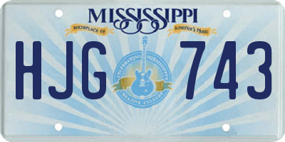 MS license plate HJG743