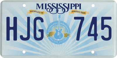 MS license plate HJG745