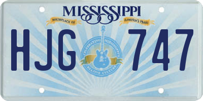 MS license plate HJG747