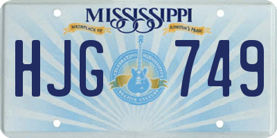 MS license plate HJG749