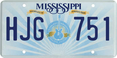 MS license plate HJG751