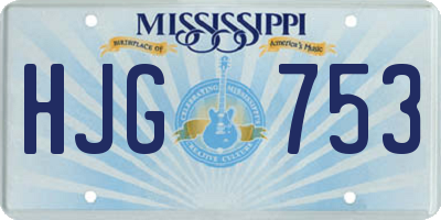 MS license plate HJG753
