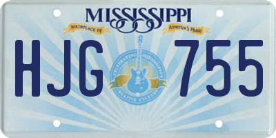 MS license plate HJG755