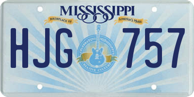 MS license plate HJG757