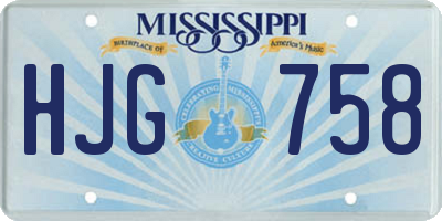 MS license plate HJG758