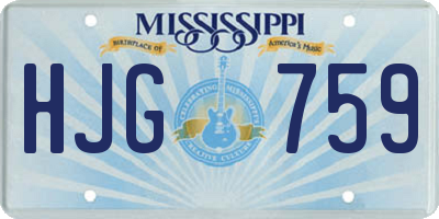 MS license plate HJG759