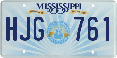 MS license plate HJG761