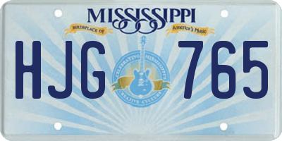 MS license plate HJG765