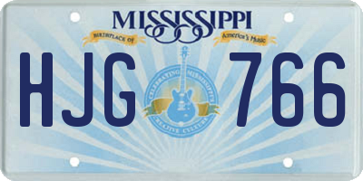 MS license plate HJG766